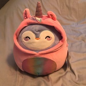 Squishmallows NWTs 8” Poxiana Sleepover Squad Penguin in unicorn costume